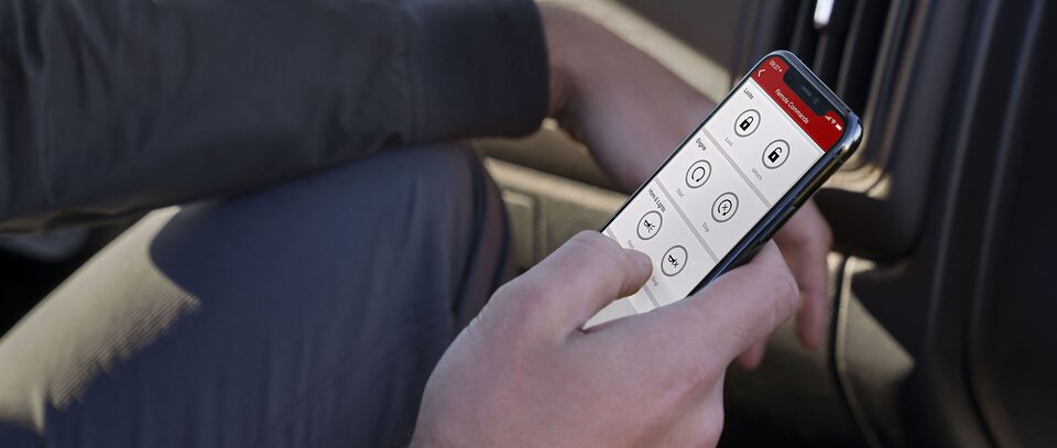 A passenger using Vehicle Mobile App.