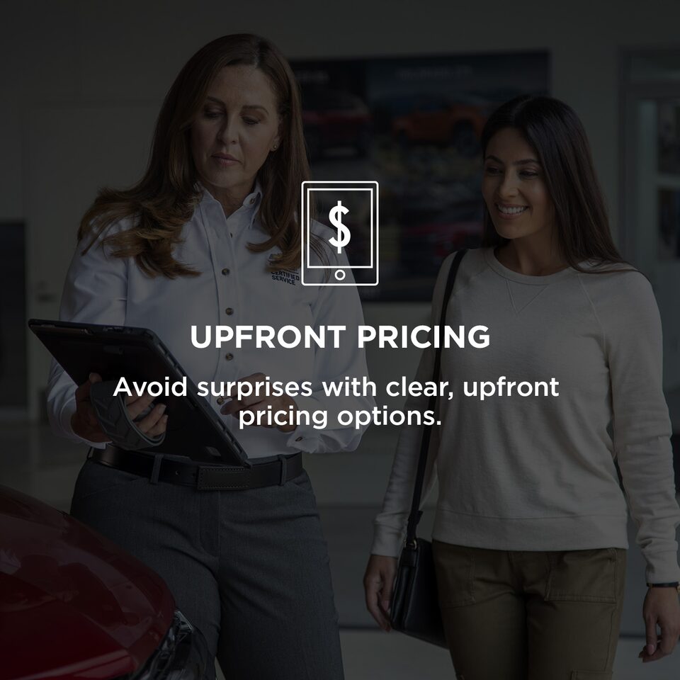 Certified Service agent discussing upfront pricing with a customer