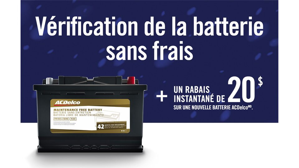 Vérification de la batterie sans frais