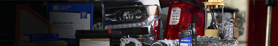 GM Genuine Parts, ACDelco Gold Battery, and ACDelco oils.