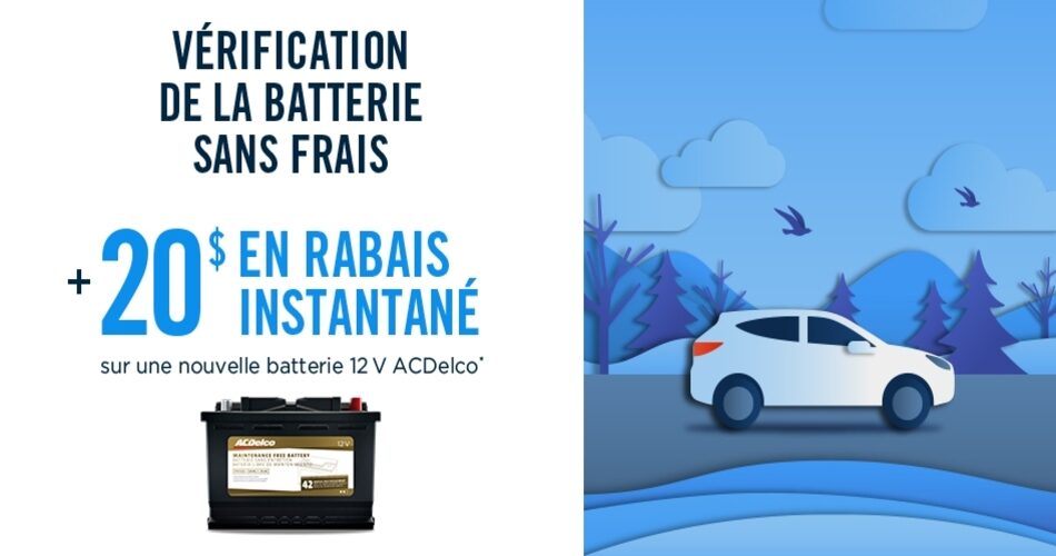 Une publicité du Service Certifié sur le test de batterie.