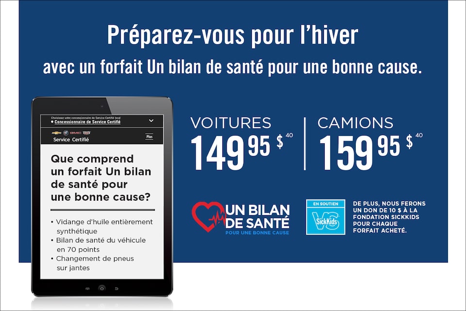 Forfait Un bilan de santé pour une bonne cause