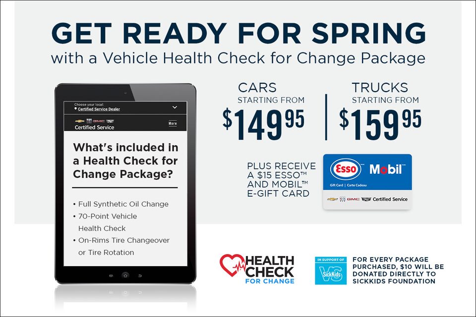 Get ready for Spring with a Vehicle Health Check for Change Package