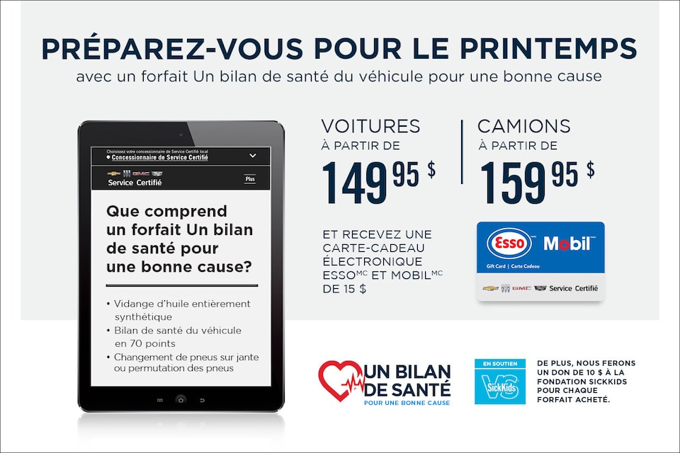 Préparez-vous pour le printemps avec un forfait Un bilan de santé du véhicule pour une bonne cause