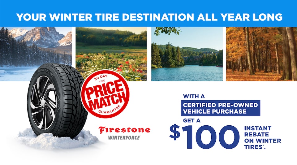 My Certified Service promotional banner featuring a tire along with four scenic landscape images across the top.