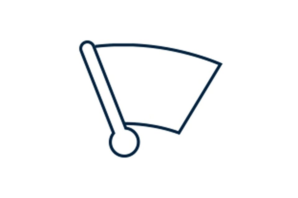 Wiper blades and glass condition icon.