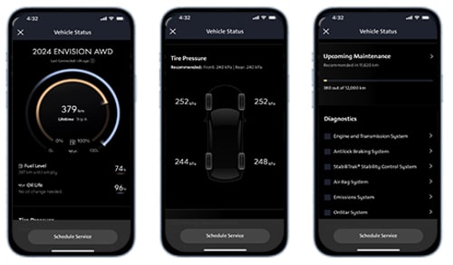 Vehicle Health Check information being displayed in a smartphone.