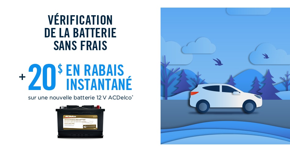 Une publicité du Service Certifié sur le test de batterie