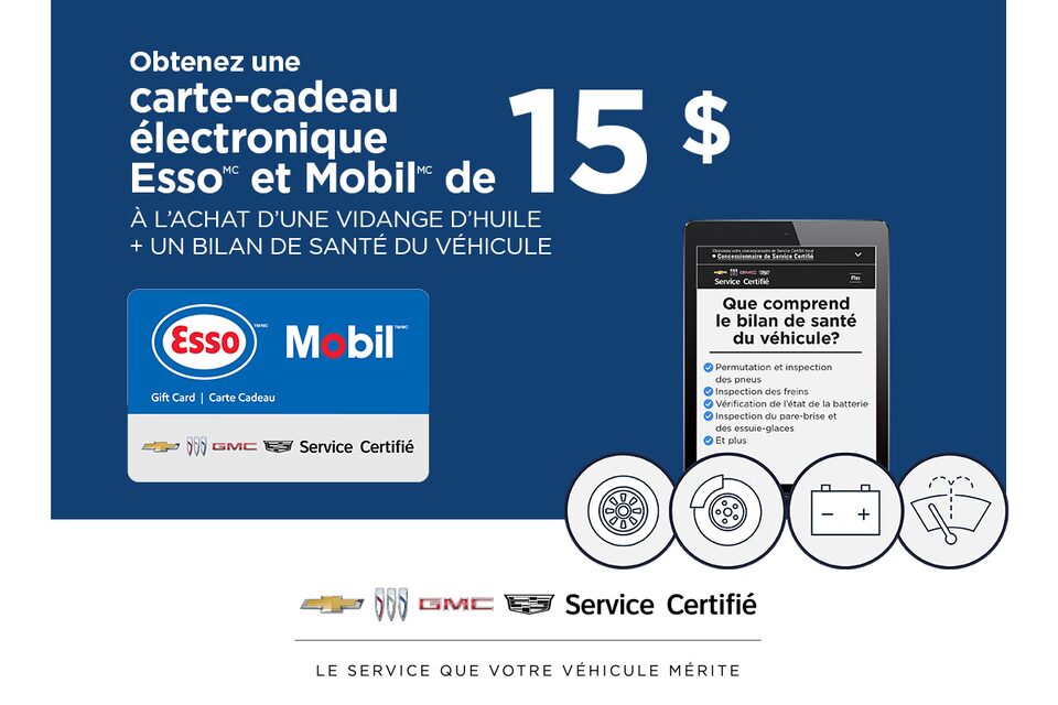Obtenez une carte-cadeau électronique EssoMC et MobilMC de 15 $