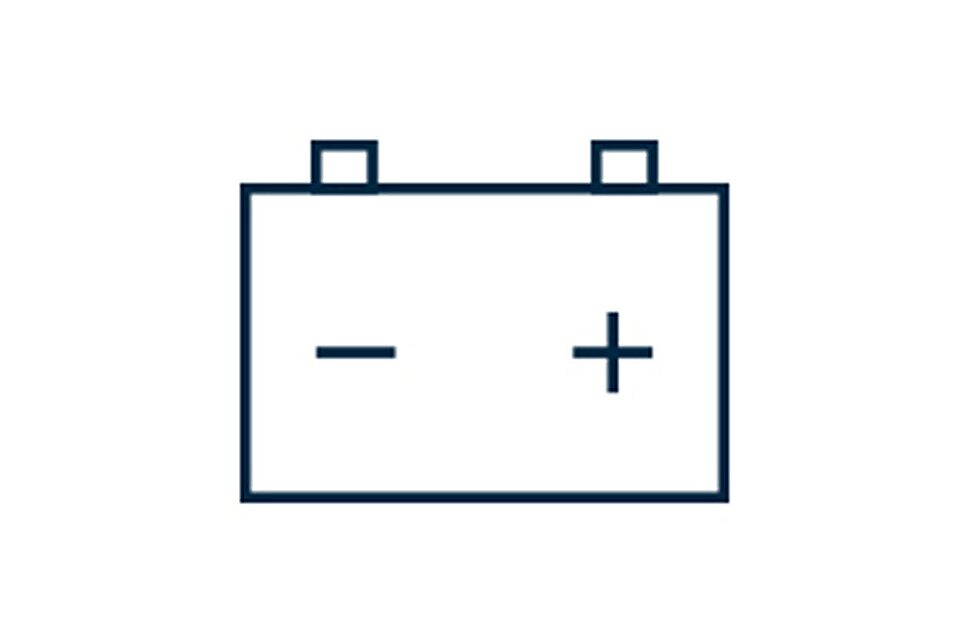 Icône de l'état et des connexions de la batterie.